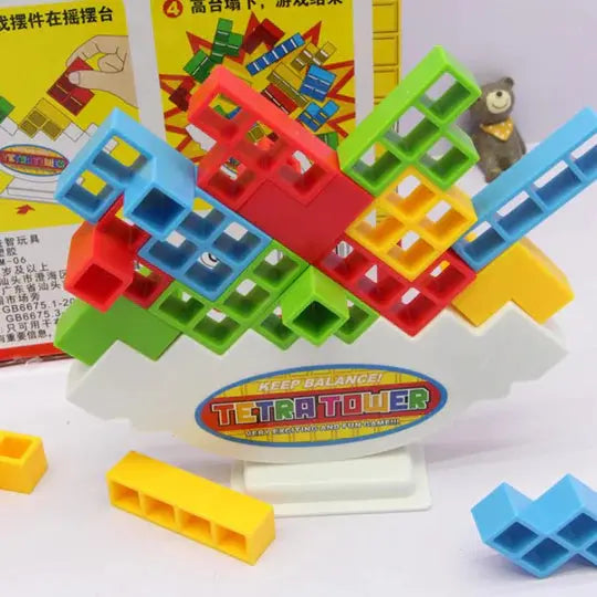 Lernspiel mit Bausteinen für Kinder | Bunte Bausteine mit Aufgabenkarten | Fördert Logik &amp; Feinmotorik