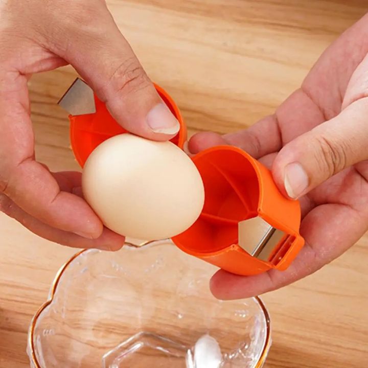 Apri uova set da cucina in silicone 2 pezzi | apre le uova pulitamente senza residui di guscio | lavabile in lavastoviglie, compatto 6,5×7 cm
