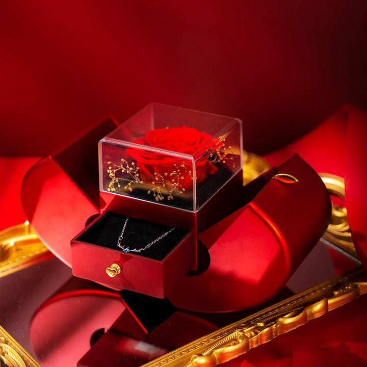 Rose Apple Jewelry Box™ | With eternal rose necklace