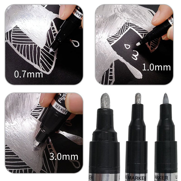 Spiegelchrom-Marker in Silber | Hochglänzender Spiegeleffekt | Für Bastelarbeiten, Modellbau &amp; Verzierungen