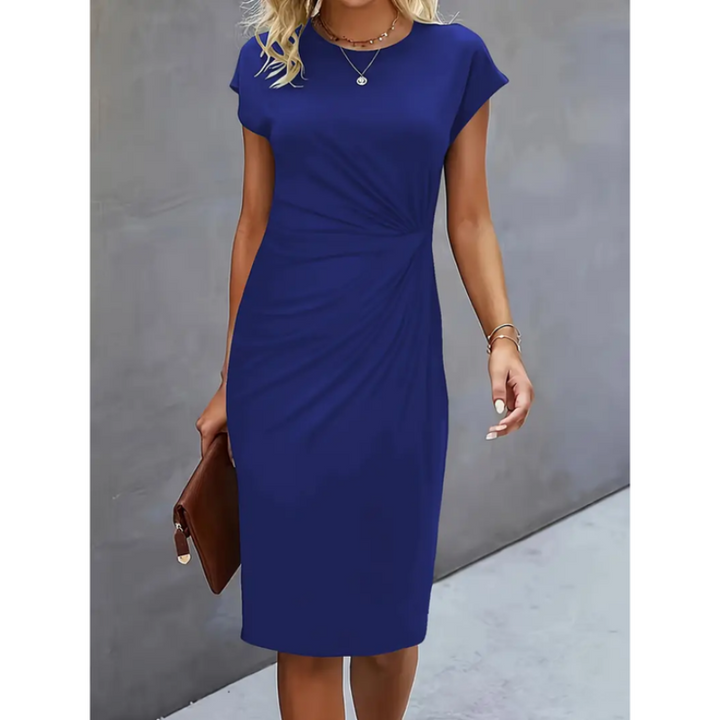 Formelles Midikleid kurzarm | taillierte Passform für Business &amp; Events | elegant, bequem &amp; professionell | Damen