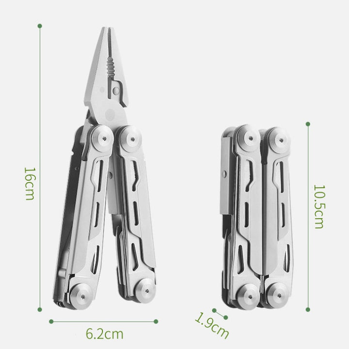 Multitool pliable 12-en-1 avec pince | compact pour quotidien, maison et extérieur | acier inoxydable 3Cr13, résistant à la rouille | verrouillable