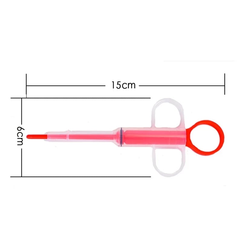 Medicine syringe for pets with soft silicone tip | 2 attachments for pills &amp; liquid | Stress-free administration