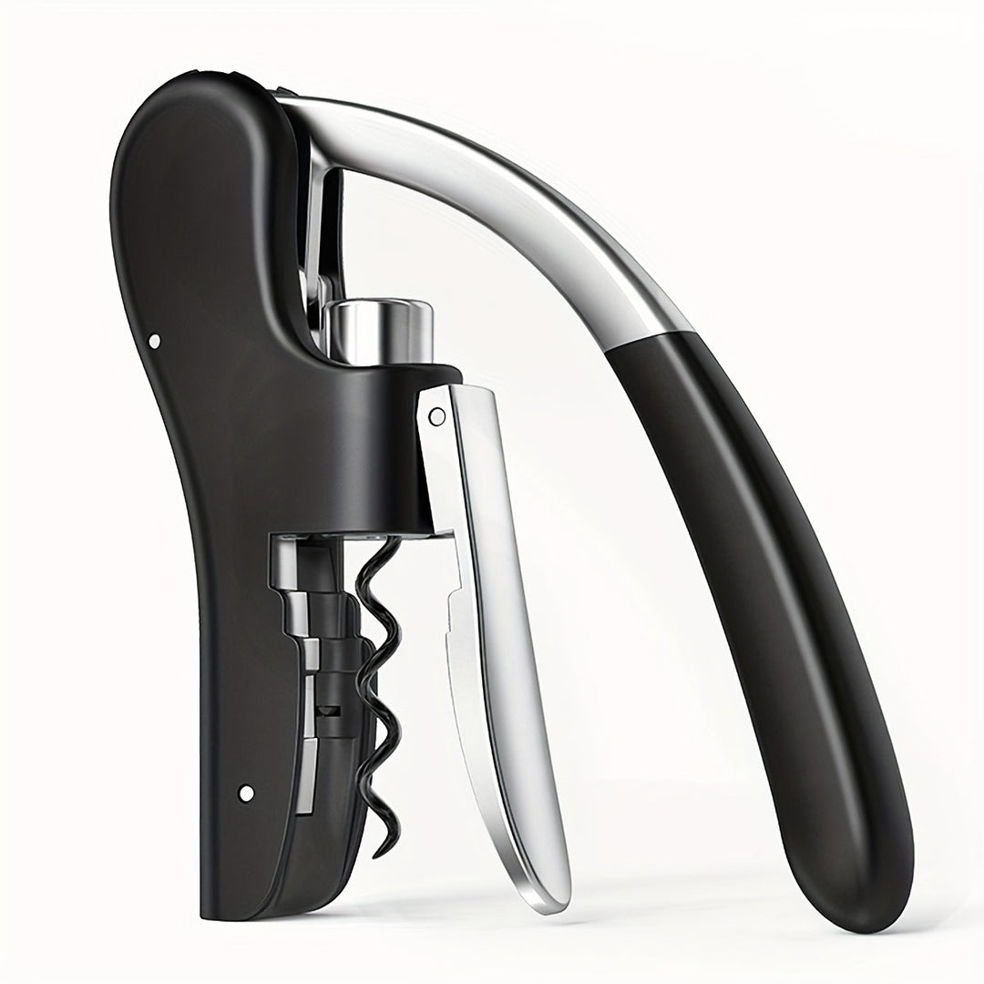 Korkenzieher mit Hebelmechanismus | Ergonomischer Griff für müheloses Entkorken | Robust &amp; vielseitig, 14 × 7,5 cm