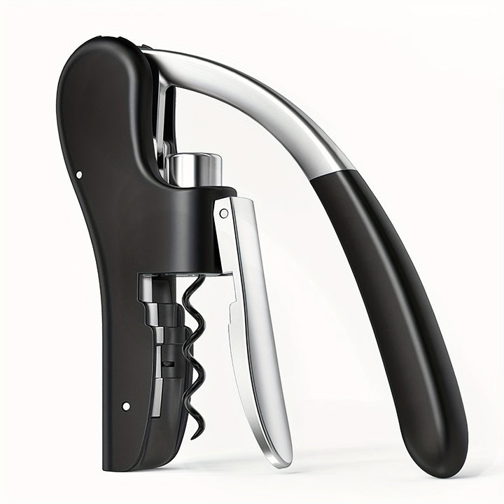 Korkenzieher mit Hebelmechanismus | Ergonomischer Griff für müheloses Entkorken | Robust &amp; vielseitig, 14 × 7,5 cm