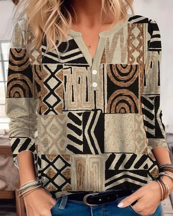Abigail | Top with Geometric Print