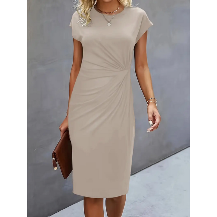 Formelles Midikleid kurzarm | taillierte Passform für Business &amp; Events | elegant, bequem &amp; professionell | Damen