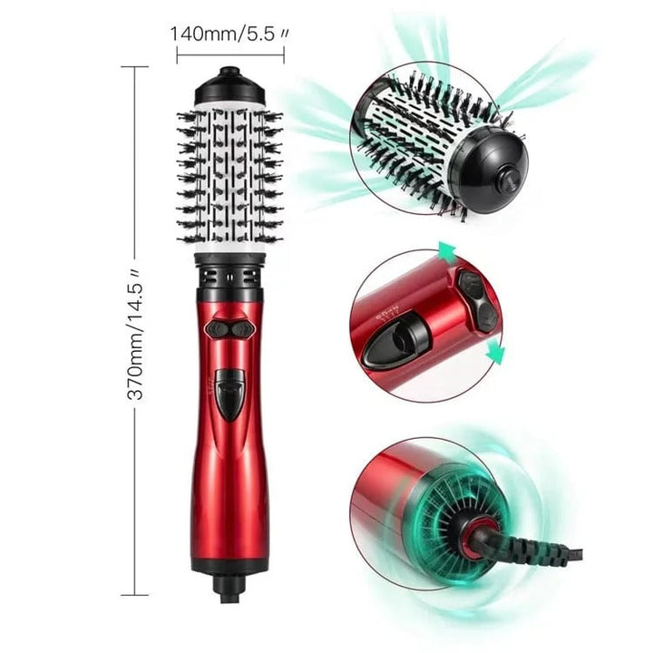 Forgó hajszárító kefe (Hot Air Brush) | Volumen + simítás + könnyű hullámok egy lépésben | Gyors száradás, kevesebb frizz | Otthoni és utazási használatra