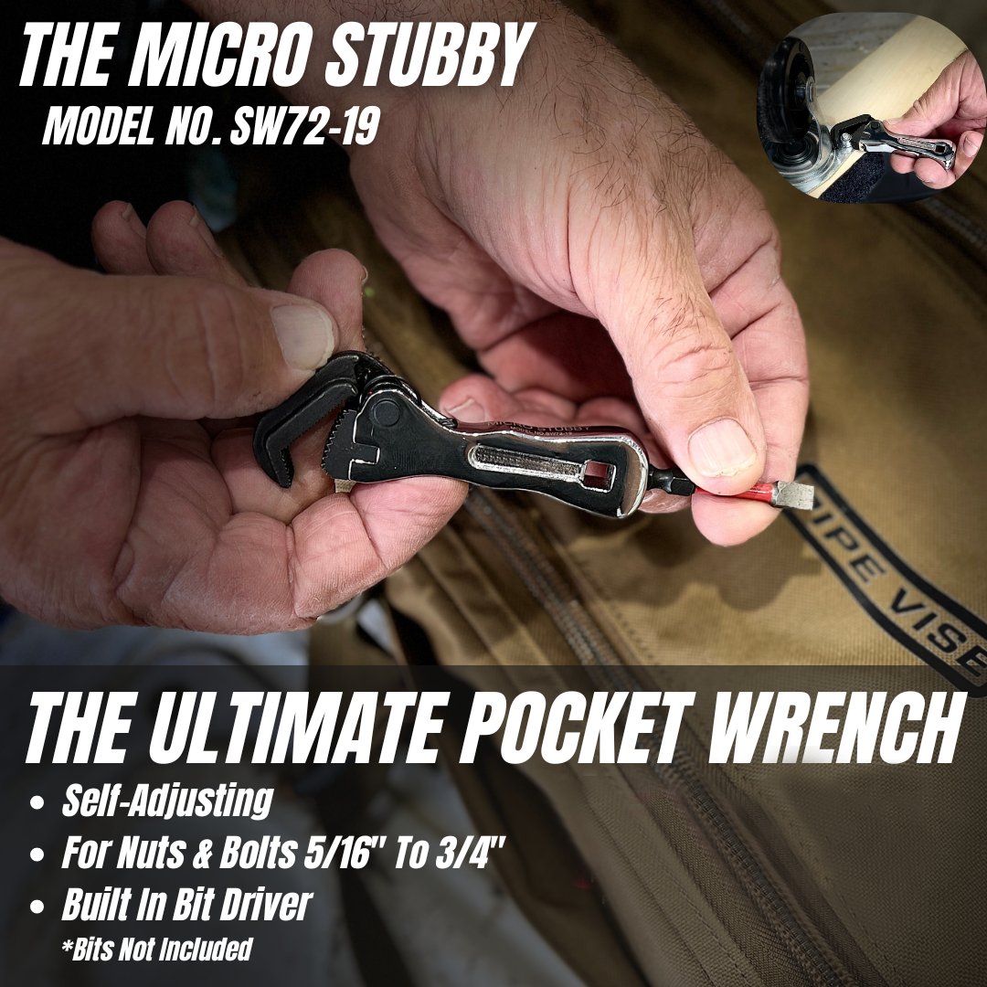 Mikro-Ratsche 11 cm kompakt | Selbstjustierender Griff &amp; integrierter Bithalter | 1/4" Antrieb | Chrom-Molybdän-Stahl, 95 g
