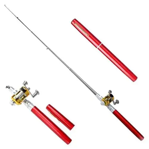 Teleskop-Angelrute mit Angelrolle | Kompaktes Angelset aus Aluminium | Tragbare Taschenrute für Reisen, Camping &amp; Outdoor