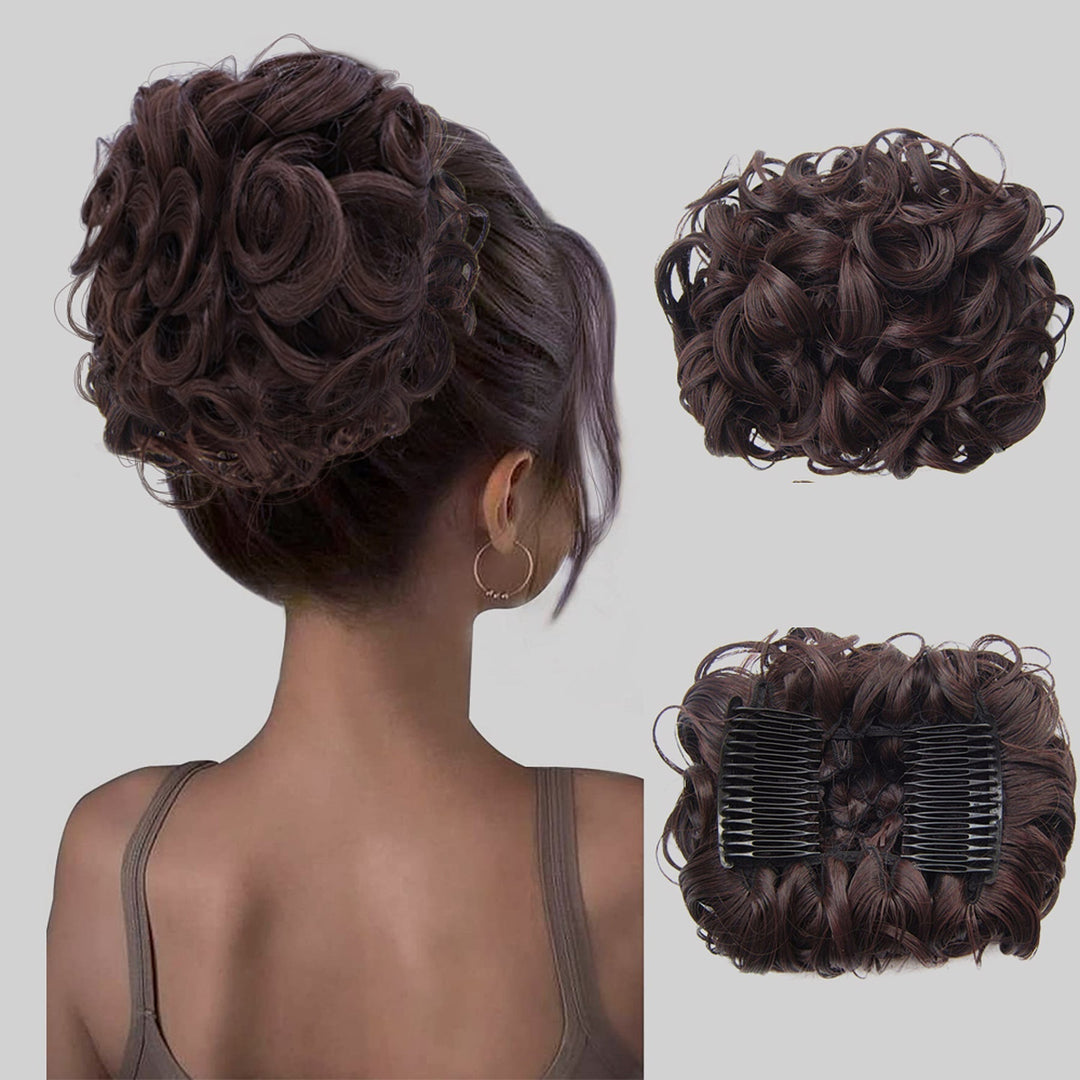 Göndör konty nagy hajrész | rendezetlen messy bun gumiszalaggal | azonnal több volumen másodpercek alatt | 2 darabos csomag
