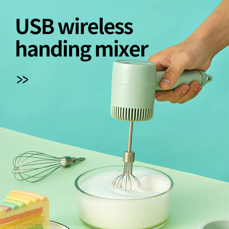 Cordless hand mixer | 3 speeds | Rechargeable | Stainless steel beaters