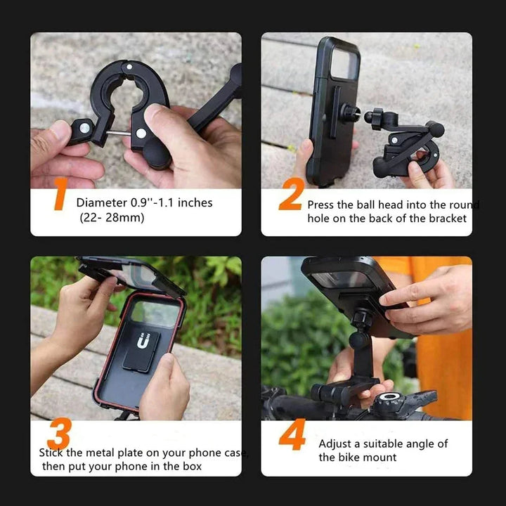 Fahrrad Handyhalterung | Wasserdichte Smartphone-Halterung mit 360° Drehung für Lenker