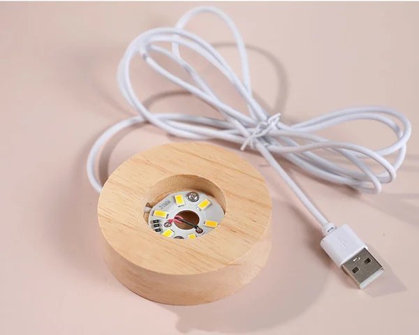 Boule de cristal 3D système solaire | Gravure laser | Option avec base lumineuse LED et boîte cadeau