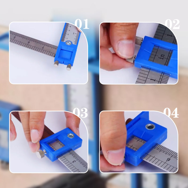 Schablone für Schrankgriffe &amp; Knöpfe | Verstellbare Bohrlehre für präzise Möbelmontage | Hardware Positionierhilfe