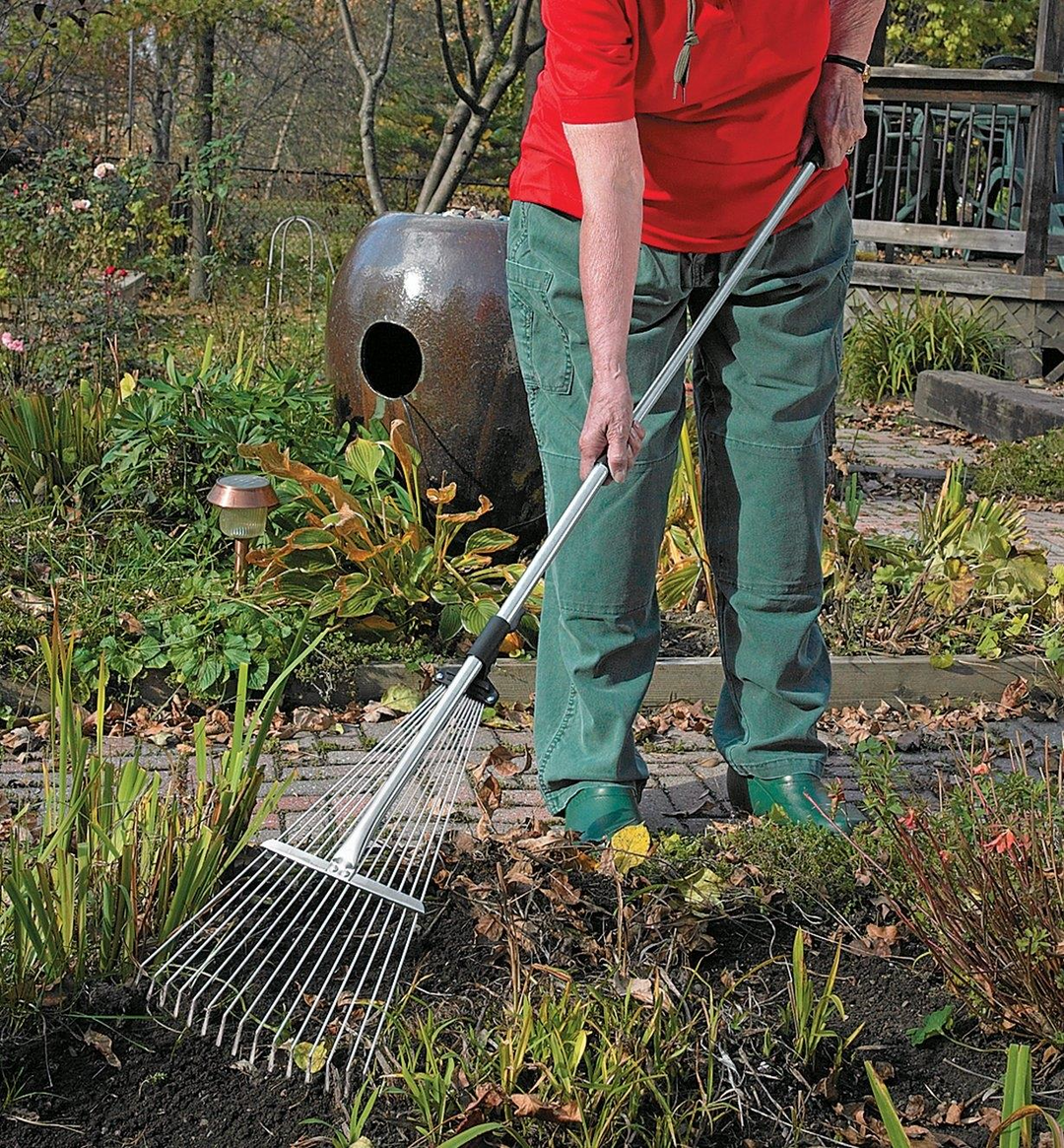 Gartenrechen | Ausziehbarer Griff | Kompakter Laubsammler | WegHarken