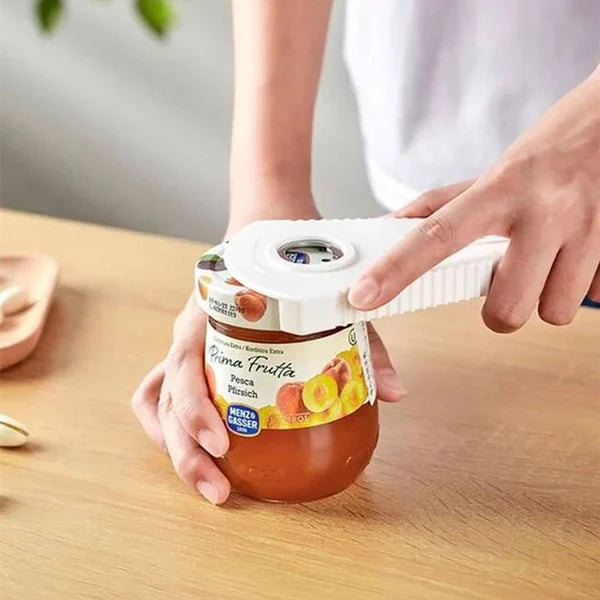 Multifunktionaler 6-in-1 Dosen- &amp; Flaschenöffner mit Anti-Rutsch-Griff | Für Gläser, Flaschen &amp; Verpackungen | 19×9 cm Küchenhelfer