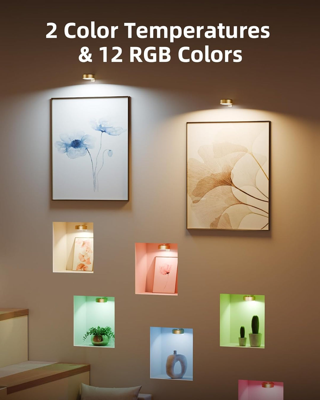 Bilderleuchte | Magnetische LED-Leuchte mit Touch, Fernbedienung und Warm-/Kaltweiß