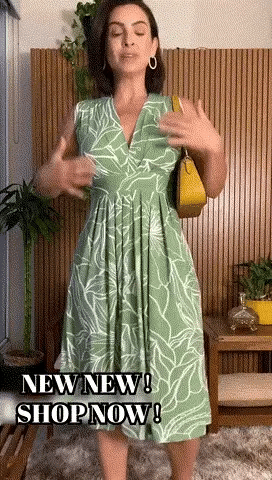 Damen Sommerkleid mit V-Ausschnitt &amp; A-Linie | Ärmelloses, tailliertes Kleid | Knielang &amp; luftig für Alltag und Urlaub