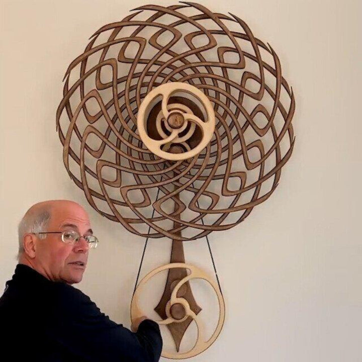 Kinetic Wood Sculpture with Spring Mechanism | Moving Wall or Table Decoration as Art Object | Handmade, Polished &amp; Coated