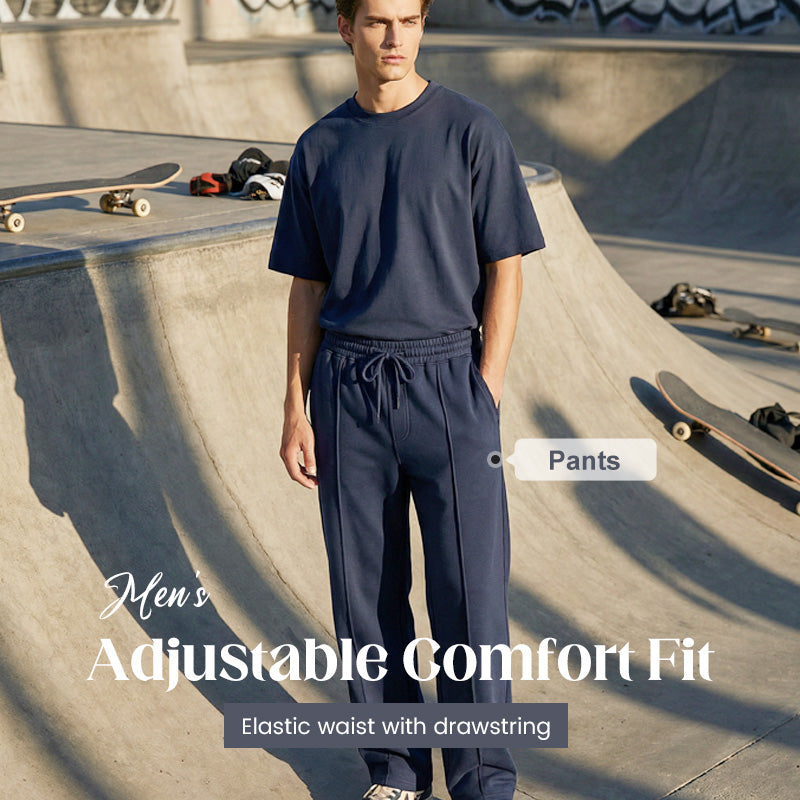 Herren Stretch-Hose mit geradem Bein | Atmungsaktive Freizeithose mit Relax-Fit, Kordelzug und Seitentaschen