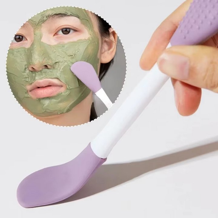 Silicone face mask brush 2-in-1 | Mask applicator + spatula | Hygienic application without fingers | Easy to clean