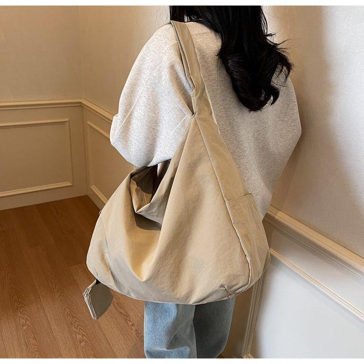 Damen Umhängetasche | Große Crossbody Tasche mit Reißverschluss und Außentasche