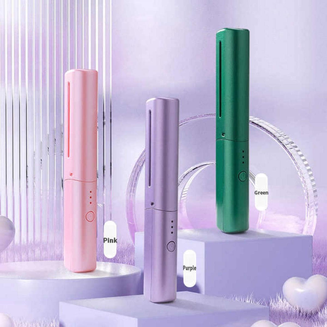 Kabelloser Mini-Glättkamm | Haarglättungsbürste mit Keramikbeschichtung, 3 Temperaturstufen und 4000-mAh-Akku