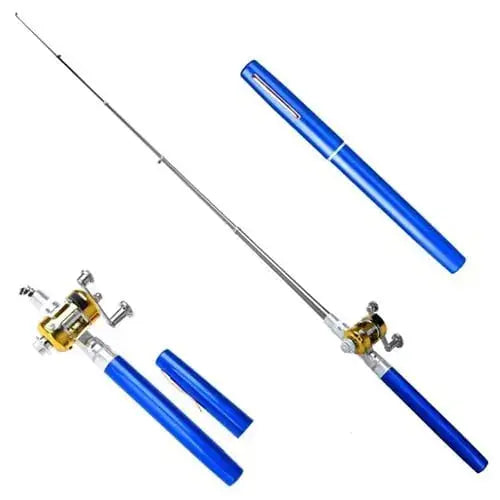 Teleskop-Angelrute mit Angelrolle | Kompaktes Angelset aus Aluminium | Tragbare Taschenrute für Reisen, Camping &amp; Outdoor