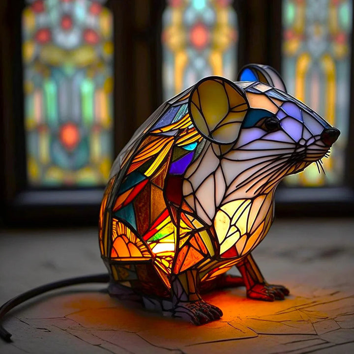 Zviera lampa v štýle vitráže | 23 motívov zvierat | Teplé náladové svetlo | Dekoratívna stolová lampa do domácnosti