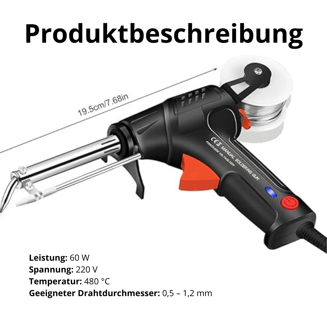 Elektrischer Lötkolben mit Keramikheizung | Schnellaufheizendes Lötwerkzeug für Elektronik &amp; Platinen | Präzises Löten in 20 Sekunden