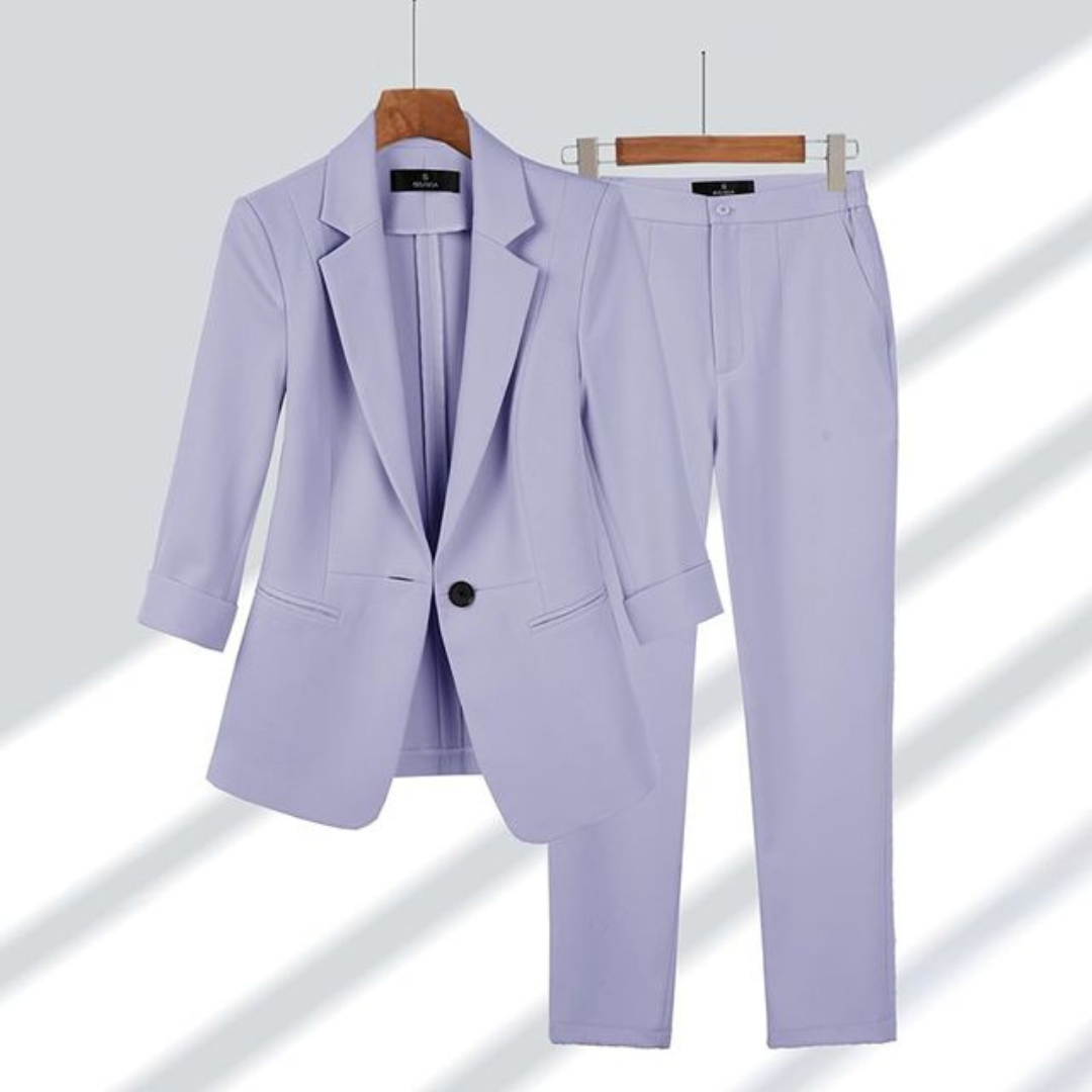 Damen Business Anzug | Zweiteiliges Set mit Blazer &amp; Hose | Elegante Büro Mode für Meetings &amp; Arbeit