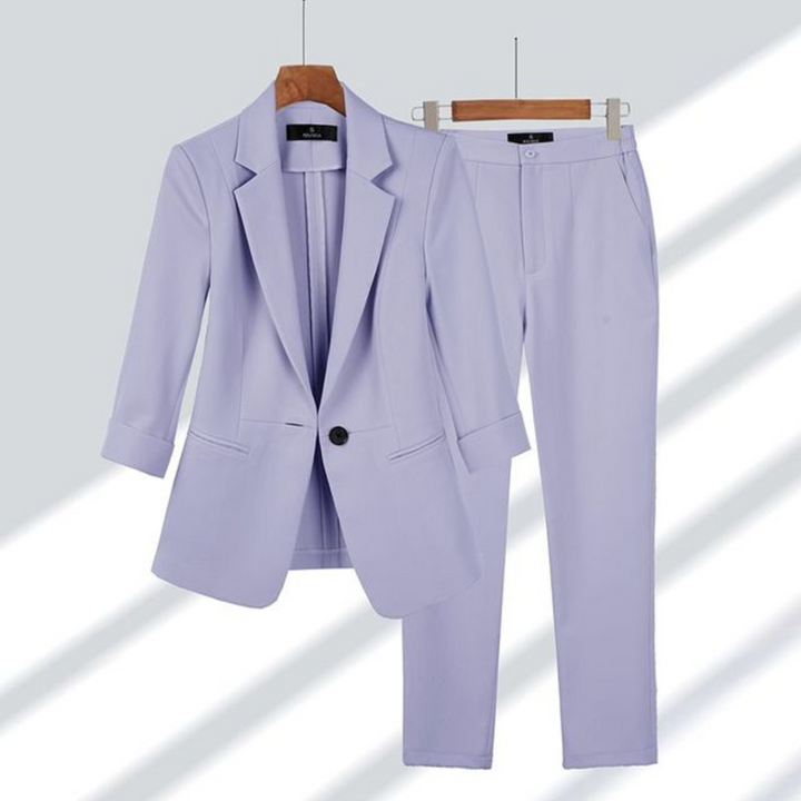 Damen Business Anzug | Zweiteiliges Set mit Blazer &amp; Hose | Elegante Büro Mode für Meetings &amp; Arbeit