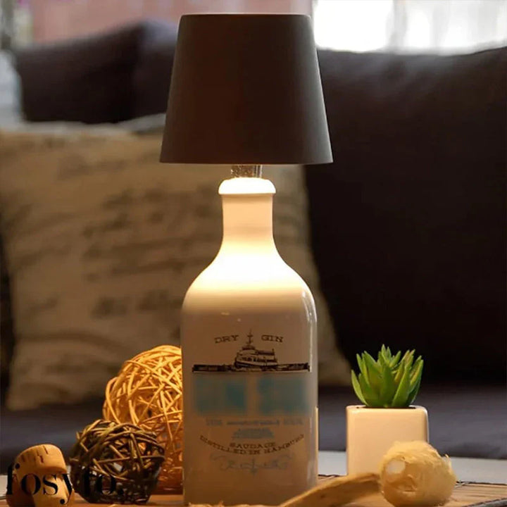 Kabellose LED Flaschenlampe mit USB-C | Wiederaufladbarer Flaschenaufsatz für Weinflaschen | Ambientebeleuchtung für Zuhause &amp; Garten