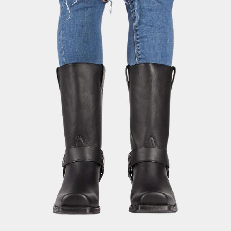 Damen Cowboy Stiefeletten im Western-Stil | Bequeme Winterstiefeletten mit klassischer Cowboy-Optik für Jeans und Kleider