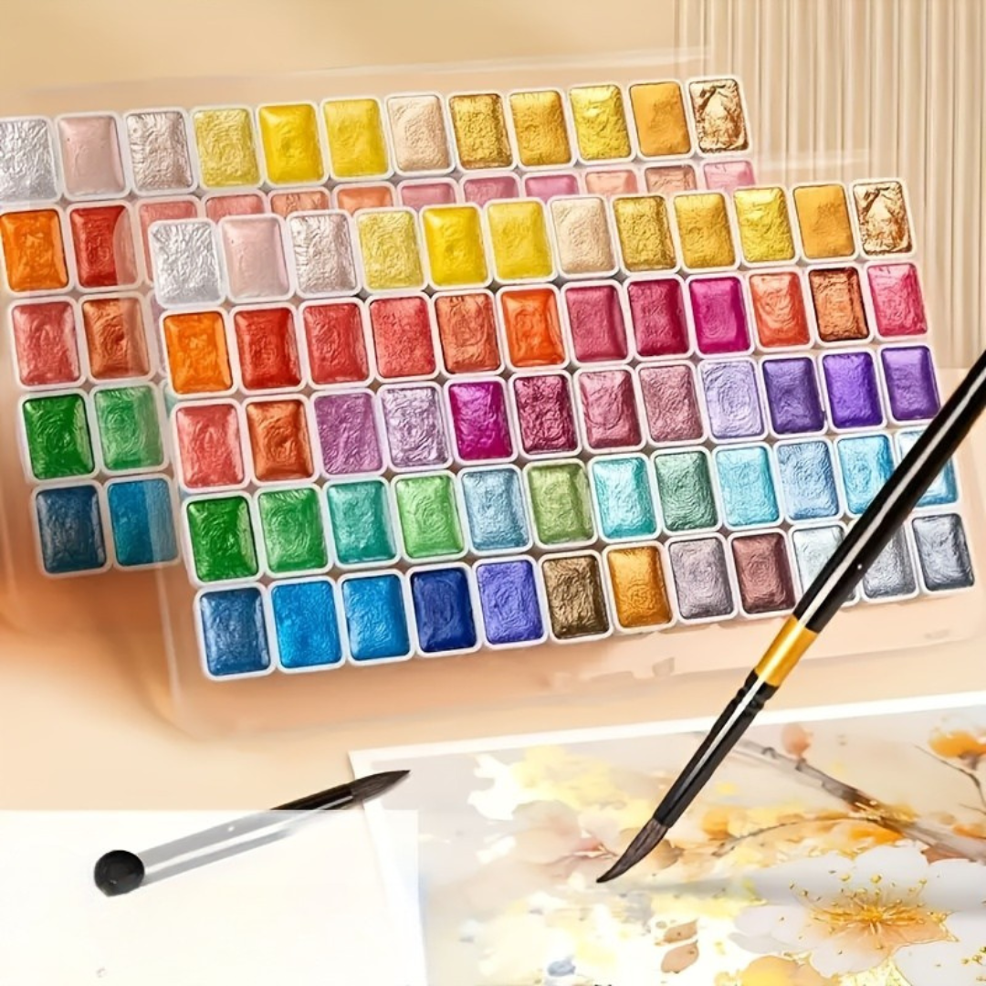 Set acquerelli Artisyn | Kit completo di acquerelli con 48 colori + pennelli | Scatola metallica compatta | Per principianti e illustrazioni