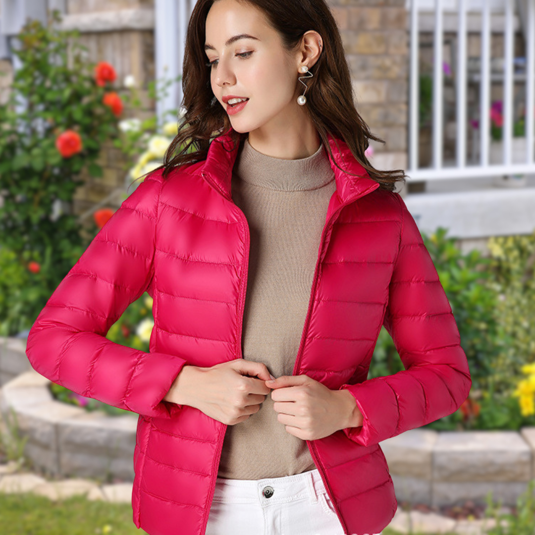 Damen Steppjacke mit Reißverschluss | Leichte taillierte Übergangsjacke mit wärmender Steppung für Alltag und kühle Tage