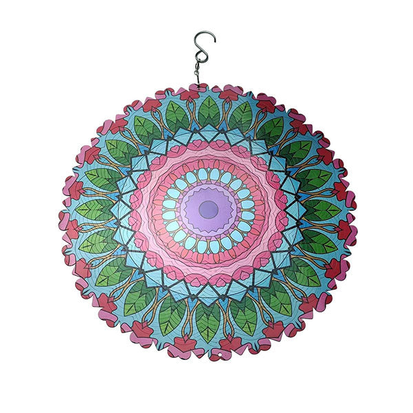 Mandala Windspiel aus Edelstahl | Drehbarer 3D-Windgong für Garten, Balkon &amp; Wohnraum | Rostfrei &amp; wetterfest