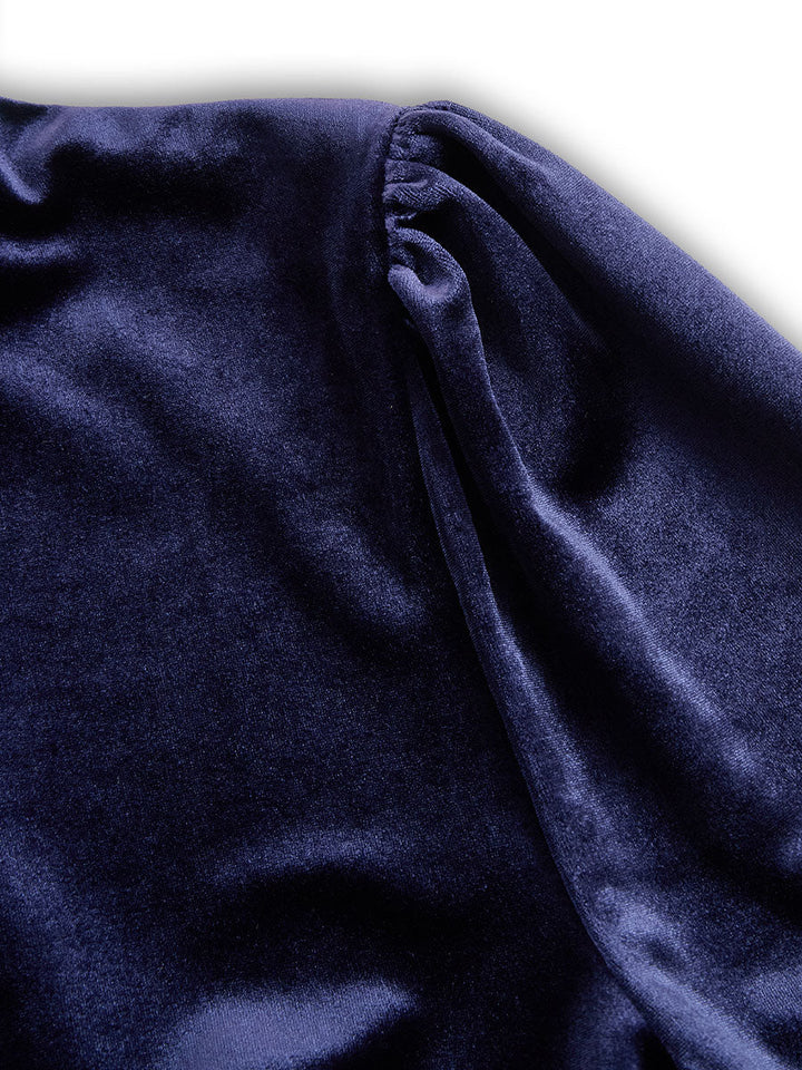 Damen Midikleid | Elegantes Langarmkleid mit tailliertem Oberteil, fließendem Rock und Schulterdetails für festliche Anlässe