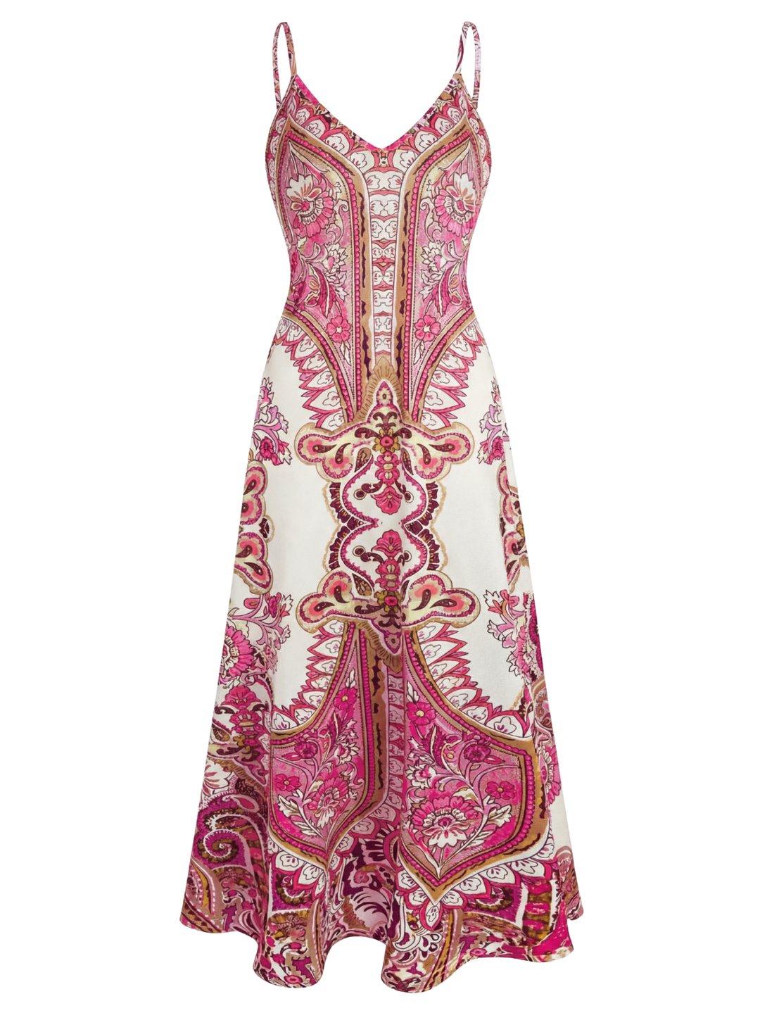 Boho Blumenkleid ärmellos für Damen | Locker fallend &amp; luftig | Lebendige Lila-/Blau-/Rosa-Töne | Sommer, Urlaub &amp; Strand