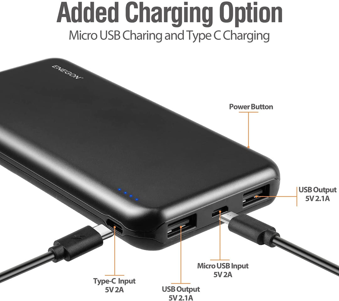Powerbank | 10000 mAh 2er-Pack mit Dual-USB für Smartphone und Tablet