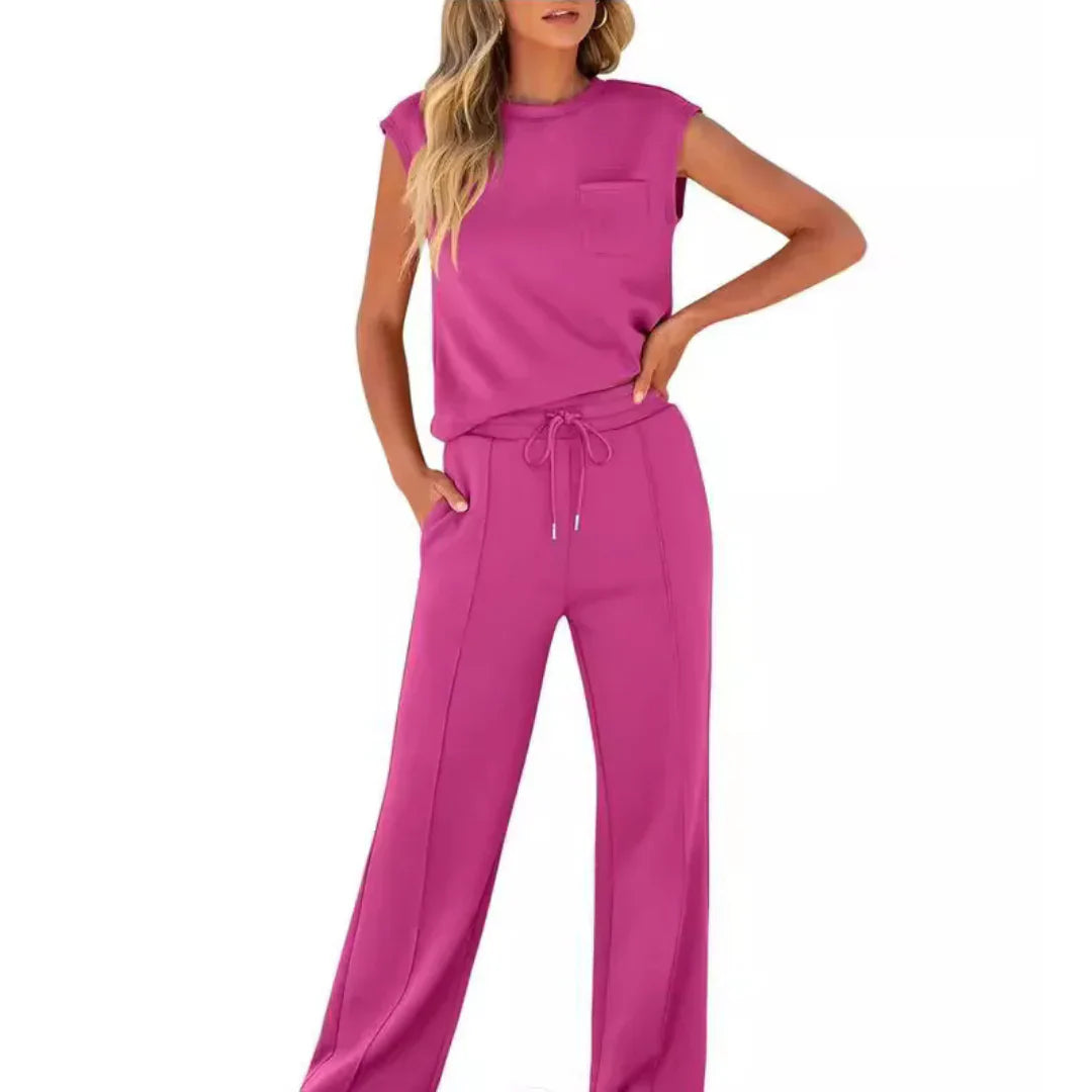 Summer loungewear set for women | Soft &amp; breathable, light &amp; airy | Co-ord two-piece for home &amp; on the go | Relaxed fit