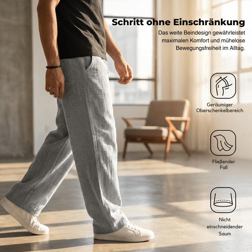 Herren Sommerhose | Luftige Freizeithose mit lockerem Schnitt und tiefen Seitentaschen für warme Tage