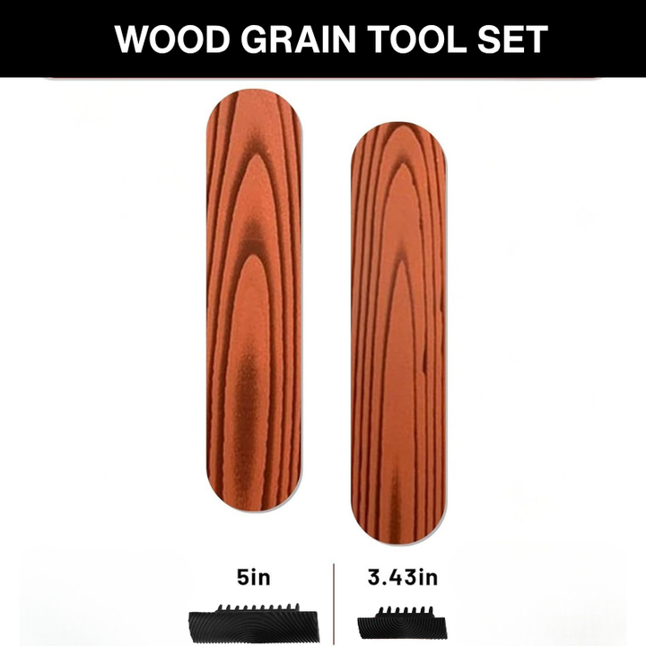 Holzmaserungs-Roller Set 2-teilig | Strukturroller für realistische Holzoptik auf Wänden &amp; Möbeln | DIY Malerwerkzeug mit ergonomischem Griff