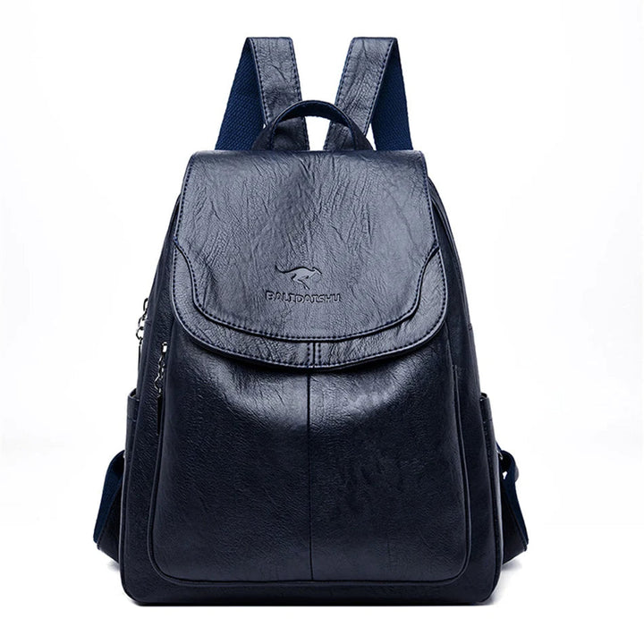 Leder Rucksack | Anti-Diebstahl mit versteckten Reißverschlüssen und 15-Zoll-Laptopfach