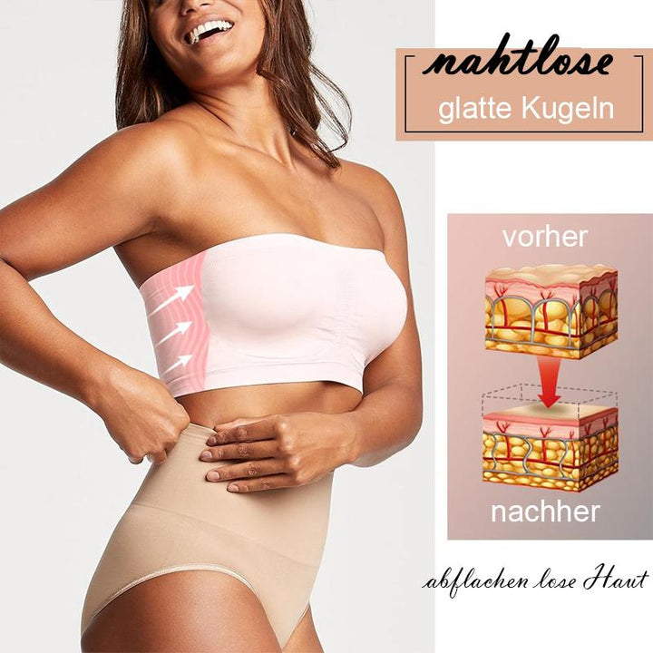 Trägerloser Bandeau-BH nahtlos &amp; rutschfest | Drahtlos, ultra dehnbar &amp; atmungsaktiv | Glättet Rücken/Seiten | Nylon