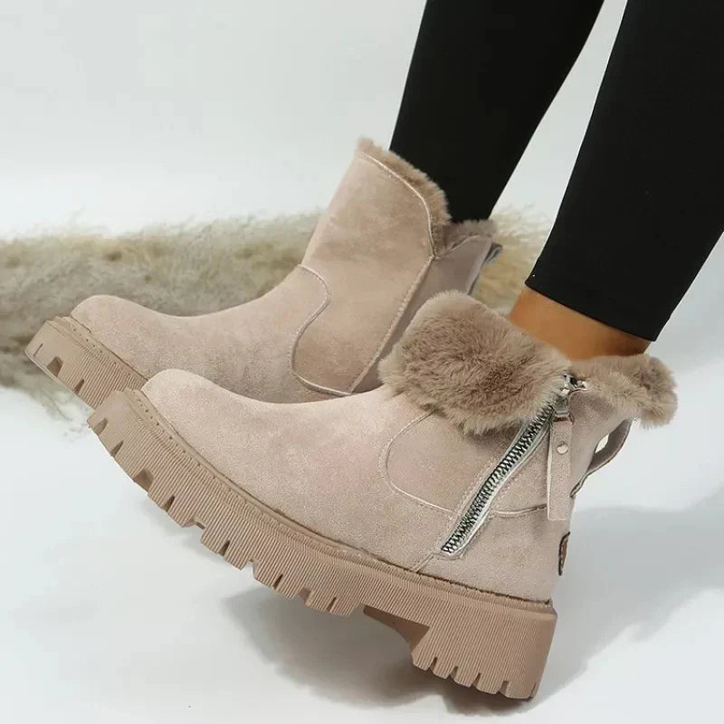 Damen Winterstiefel warm und bequem | Leicht anzuziehende Stiefel mit stützendem Tragegefühl für Alltag und Spaziergänge