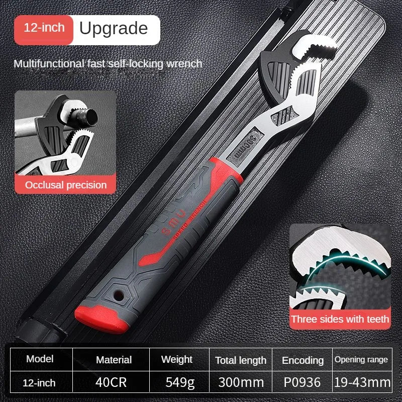 Universal-kiintoavain MultiGrip Pro | Itseään säätävä ruuveille &amp; muttereille | Liukumaton kahva, kromi-vanadiiniteräs, 1+1 ilmainen