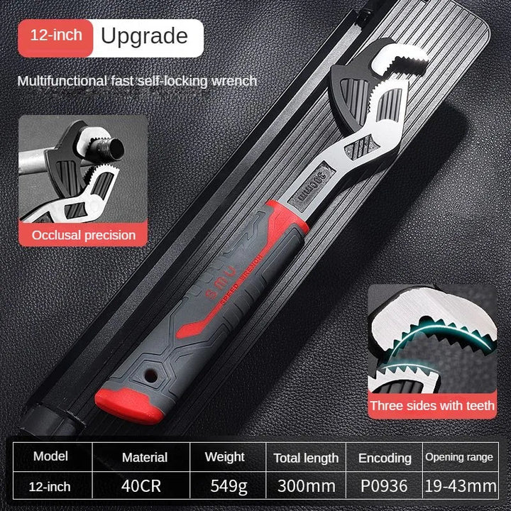 Universal-kiintoavain MultiGrip Pro | Itseään säätävä ruuveille &amp; muttereille | Liukumaton kahva, kromi-vanadiiniteräs, 1+1 ilmainen