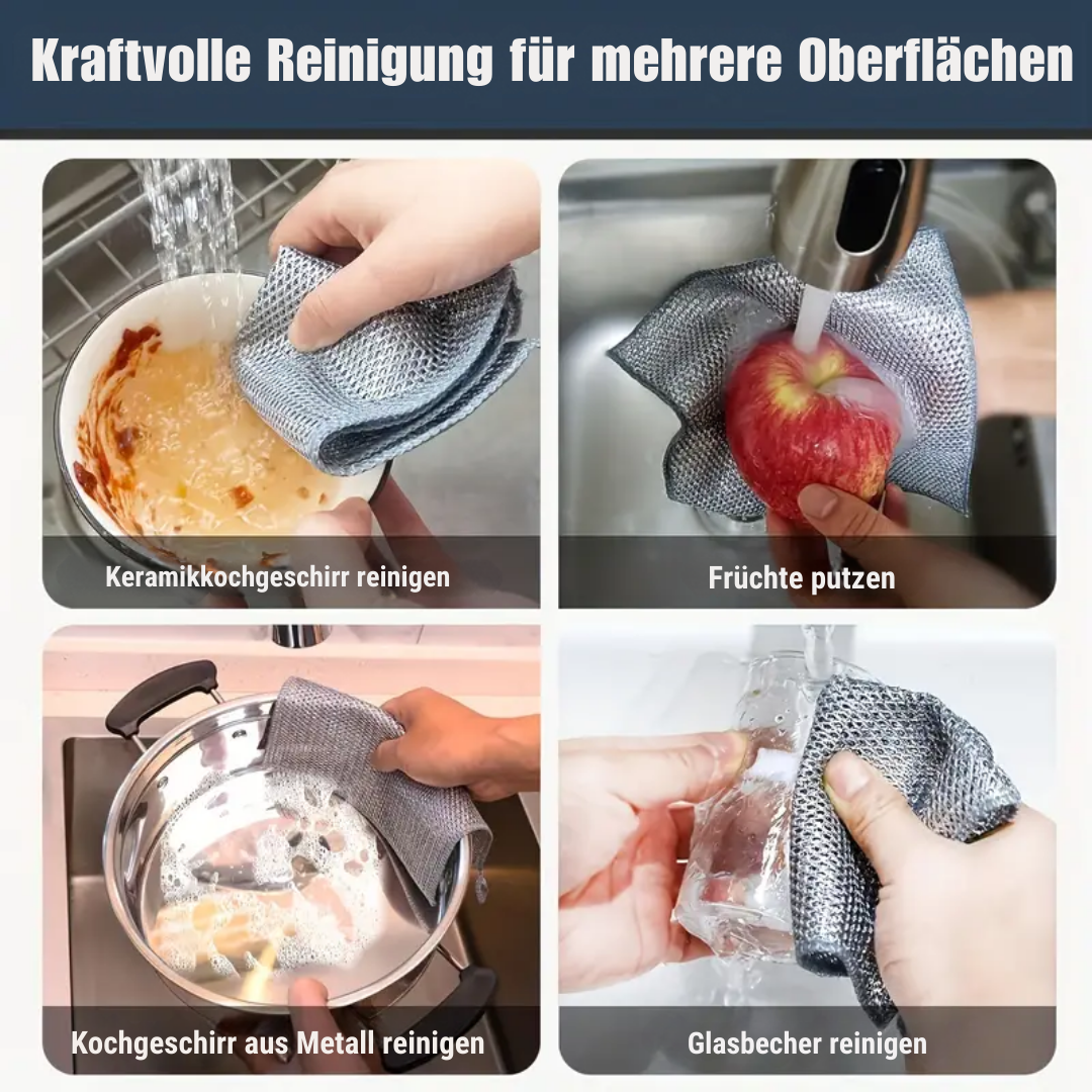 Reinigungstücher kratzfrei für Küche &amp; Haushalt | Stark gegen Fett, viel Schaum &amp; saugstark | 10er Set 20x20 cm